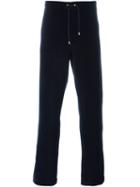 Versace Straight Leg Track Pants, Men's, Size: Large, Blue, Cotton/polyamide/lamb Skin