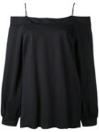 Dorothee Schumacher - Off-shoulders Longsleeved Blouse - Women - Cotton/polyamide - 2, Blue, Cotton/polyamide