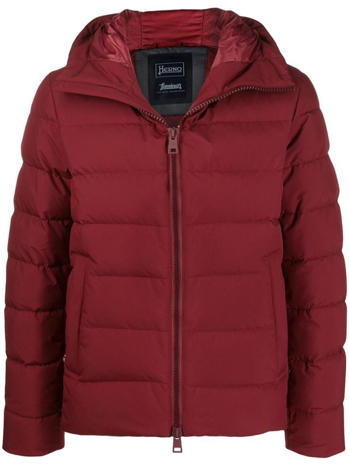 Herno Short Quilted Zip-up Padded Jacket - Red