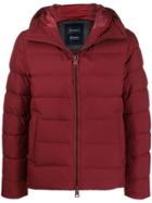 Herno Short Quilted Zip-up Padded Jacket - Red