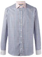 Etro Checked Button Down Shirt, Men's, Size: 38, Brown, Cotton