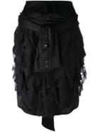 Faith Connexion Wrap Shirt Skirt, Women's, Size: Small, Black, Silk/polyamide