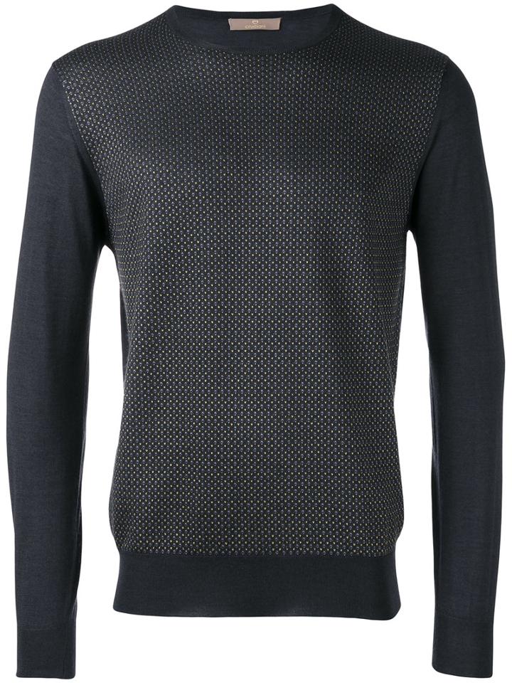 Cruciani Knitted Sweater, Men's, Size: 54, Grey, Cashmere/silk