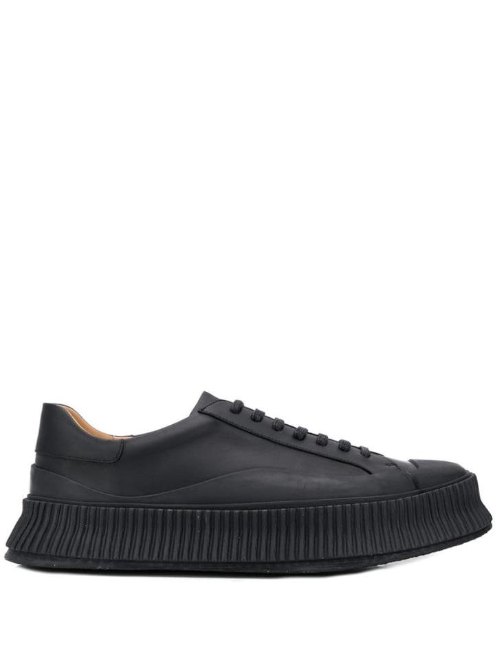 Jil Sander Ribbed Sole Sneakers - Black