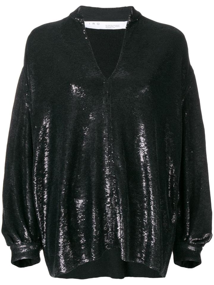 Iro Great Sequin Oversized Blouse - Black