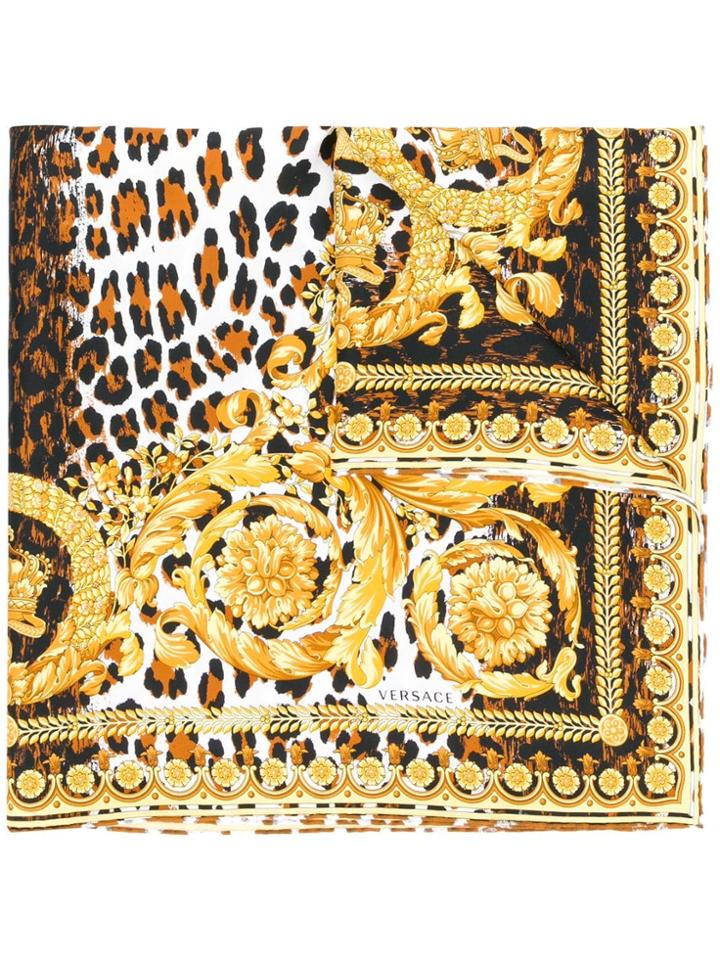 Versace Printed Neck Scarf - Yellow & Orange