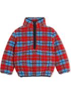 Burberry Kids Check Fleece Half-zip Jacket - Red