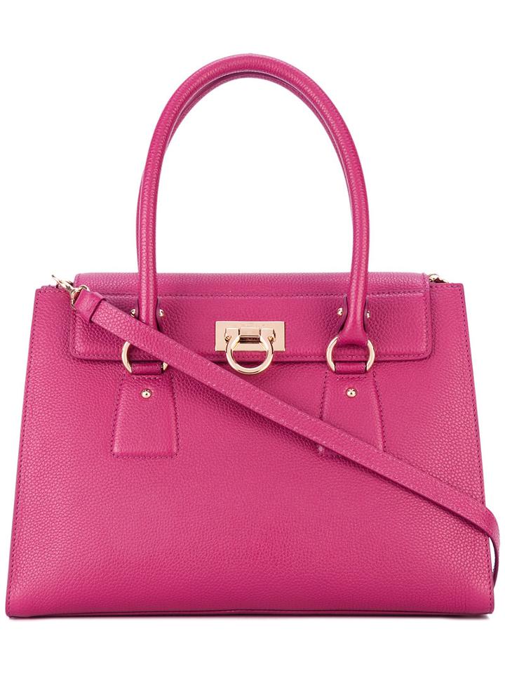 Salvatore Ferragamo Small Tote, Women's, Pink/purple, Calf Leather