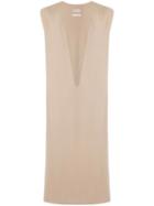Hermès Pre-owned Plunge Neck Straight Dress - Neutrals