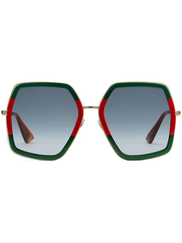 Gucci Eyewear Oversized Square-frame Sunglasses - Green