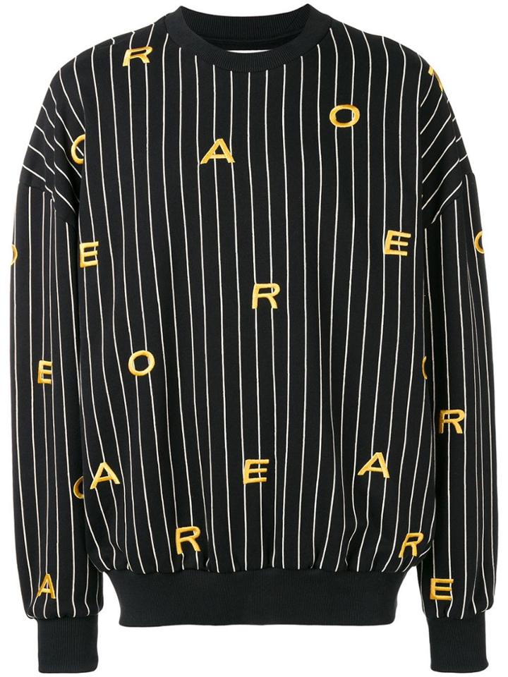 Henrik Vibskov Letter Pinstriped Sweatshirt - Black
