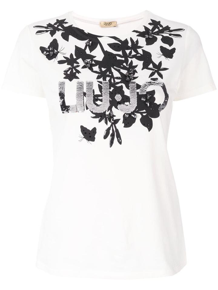 Liu Jo Printed Logo T-shirt - Neutrals