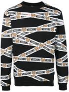 Moschino - Toy Bear Tape Print Sweatshirt - Men - Cotton - Xl, Black, Cotton