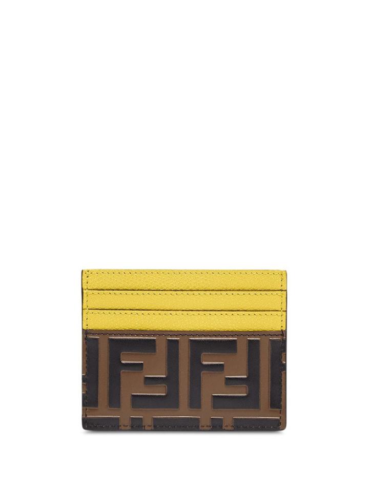 Fendi Monogram Print Cardholder - Brown