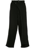 Yohji Yamamoto Wide Leg Blanket Trousers - Black