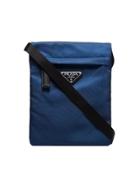 Prada Blue Small Folding Messenger Bag