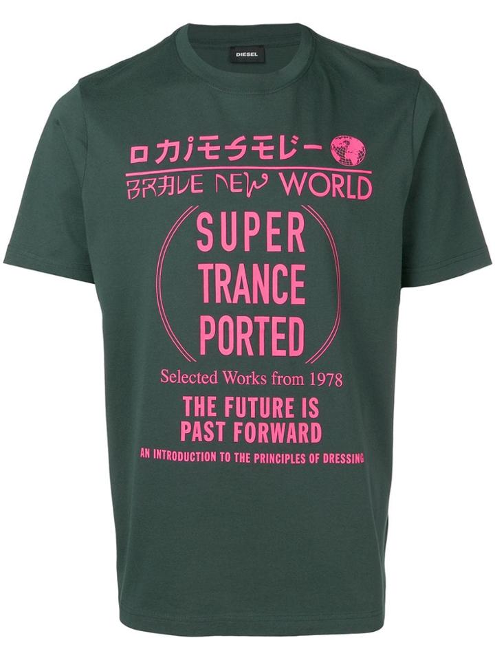 Diesel Slogan Short-sleeve T-shirt - Green