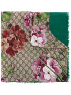 Gucci 'gg Blooms' Scarf, Green, Modal/silk