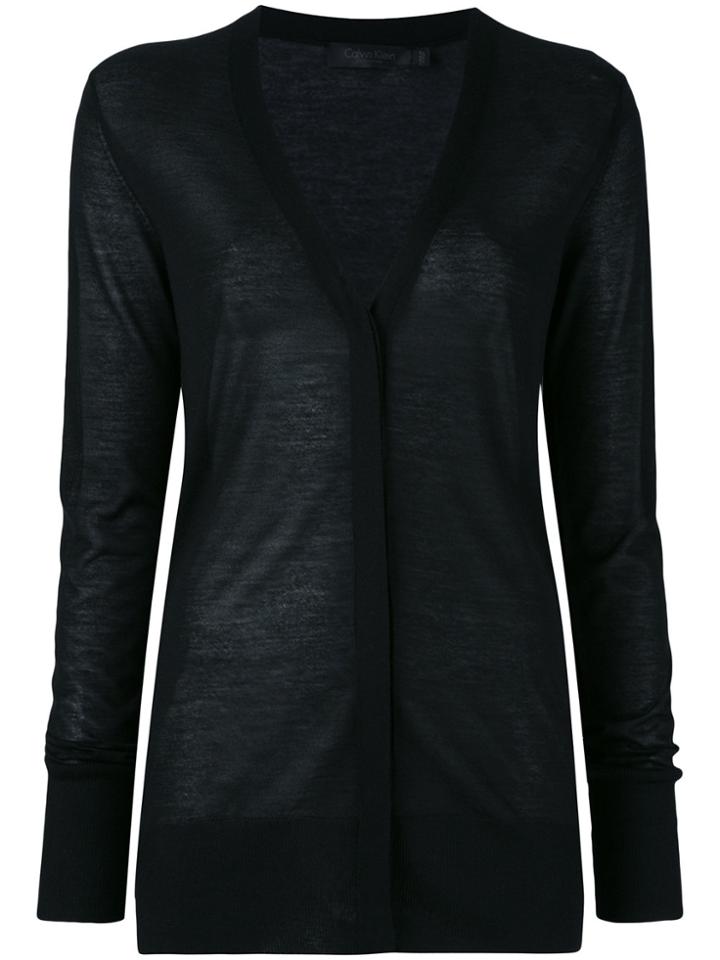 Calvin Klein Cashmere V-neck Cardigan - Black