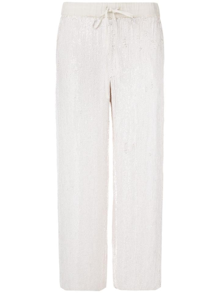 P.a.r.o.s.h. Sequin Wide Trousers - White