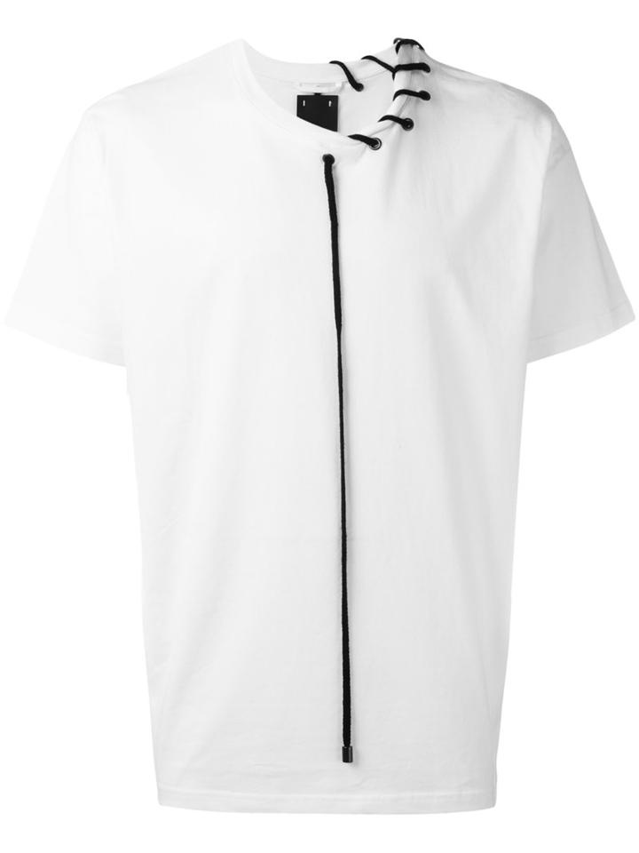 Craig Green Laced Detail T-shirt, Men's, Size: Small, White, Cotton