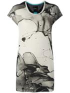 Diesel Splatter Print Long T-shirt, Women's, Size: Medium, Grey, Cupro/spandex/elastane
