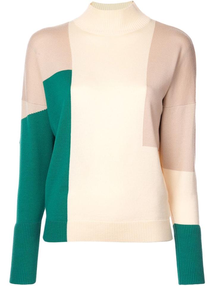 Delpozo Colour Block Sweater - Neutrals
