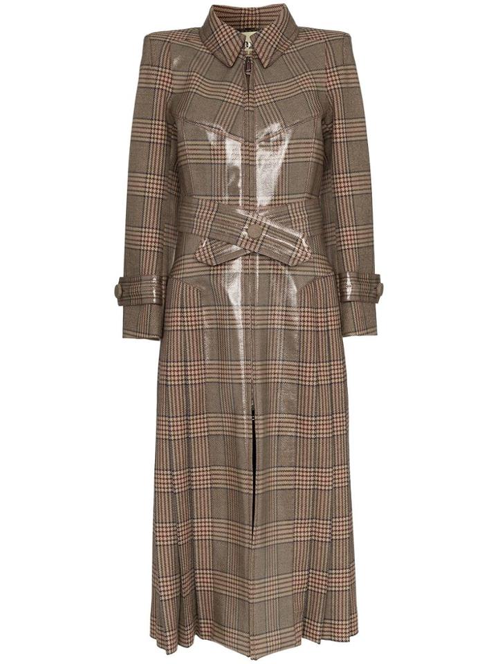 Fendi Check Pvc Coated Trench Coat - Grey