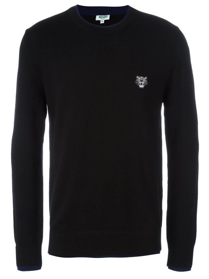 Kenzo 'mini Tiger' Jumper, Men's, Size: Small, Black, Polyamide/wool
