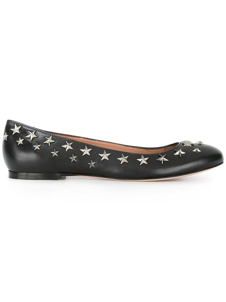 Red Valentino Stars Studded Ballerinas - Black