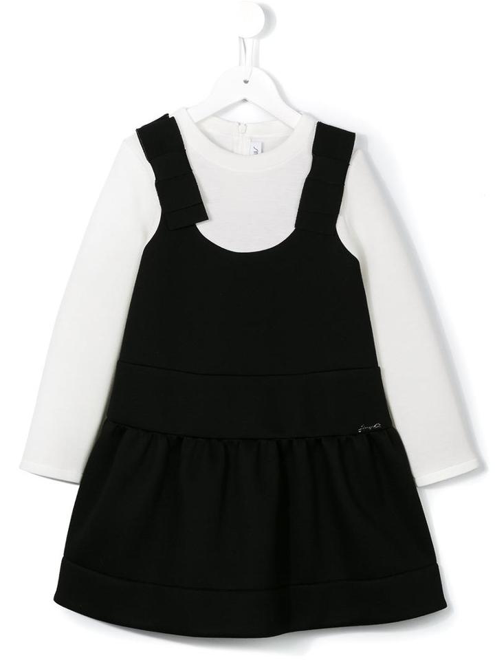 Simonetta Trompe L'ail Dress, Toddler Girl's, Size: 2 Yrs, Black