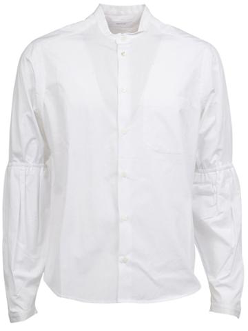 Aganovich Elasticated Sleeve Detail Shirt - White