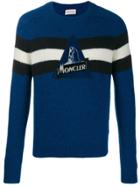 Moncler Striped Detail Knitted Sweater - Blue