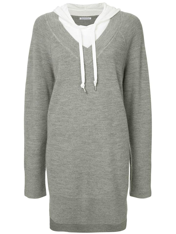 T By Alexander Wang Raglan Sleeved Jumper - Grey