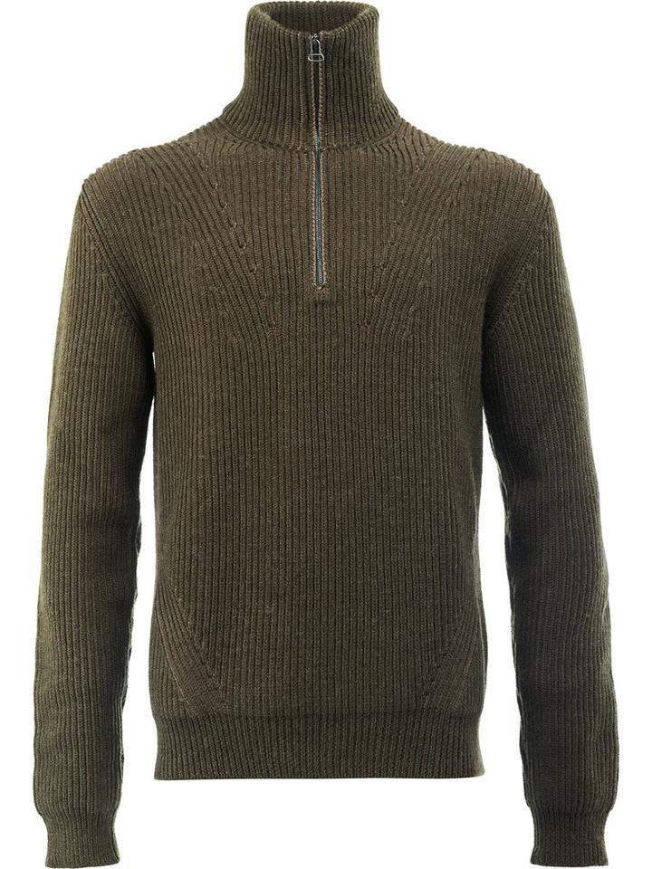 Lanvin - Zip Placket Turtleneck Top - Men - Polyamide/wool - M, Green, Polyamide/wool