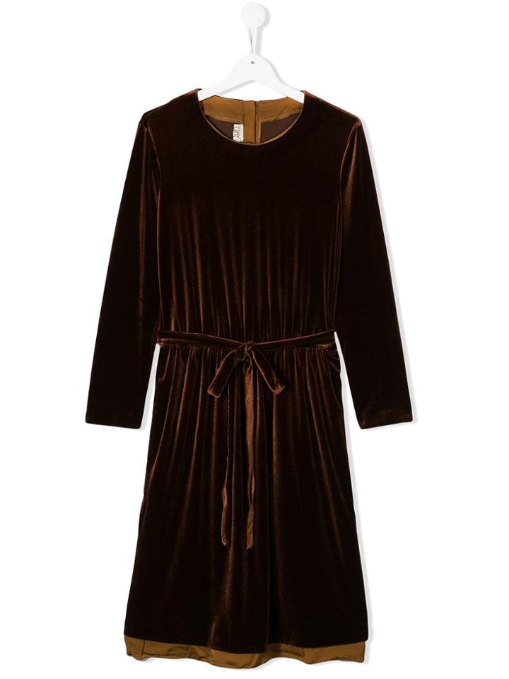 Caffe' D'orzo Mia Velvet Dress - Brown