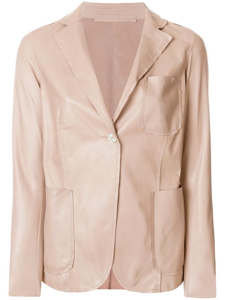 Salvatore Santoro Leather Blazer - Pink & Purple