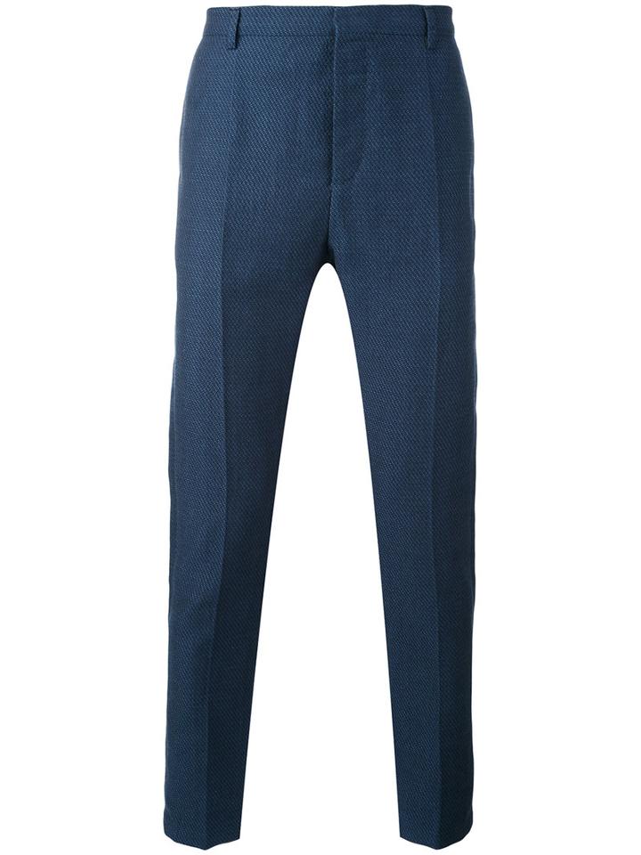 Al Duca D'aosta 1902 - High Waist Woven Trousers - Men - Cotton/linen/flax - 52, Blue, Cotton/linen/flax