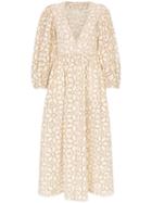 Mara Hoffman Bette Floral-embroidered Cotton-blend Dress - Natural