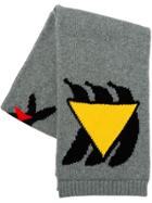 Prada Triangle Logo Motif Scarf - Grey
