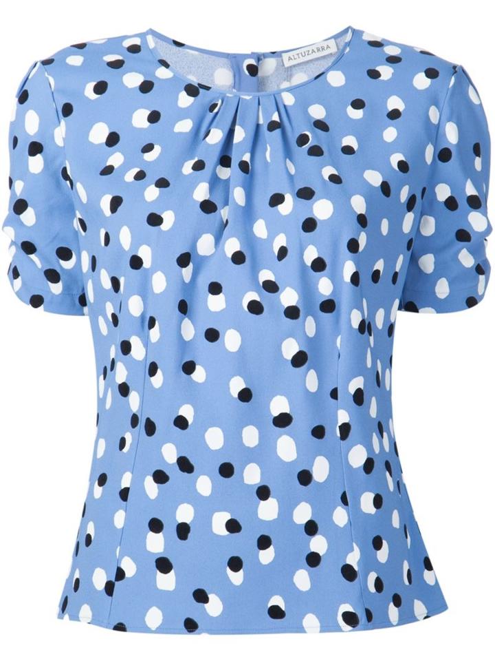 Altuzarra Polka Dot Blouse, Women's, Size: 42, Blue, Viscose/polyamide/spandex/elastane