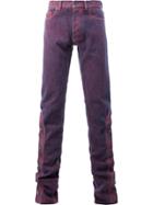 Y / Project Buttoned Legs Skinny Jeans - Red