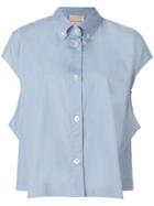 Erika Cavallini Button Down Short Sleeve Shirt - Blue