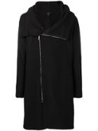 Emporio Armani Asymmetric Zipped Coat - Black