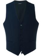Tagliatore Button Up Waistcoat, Men's, Size: 50, Blue, Cotton