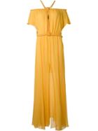 Jay Ahr - Rope Detail Evening Dress - Women - Silk/nylon - 38, Women's, Yellow/orange, Silk/nylon