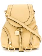 See By Chloé Olga Small Grained Backpack - Yellow & Orange