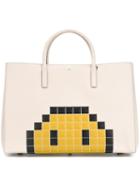 Anya Hindmarch Maxi 'ebury' Pixel Smiley Tote, Women's, Nude/neutrals
