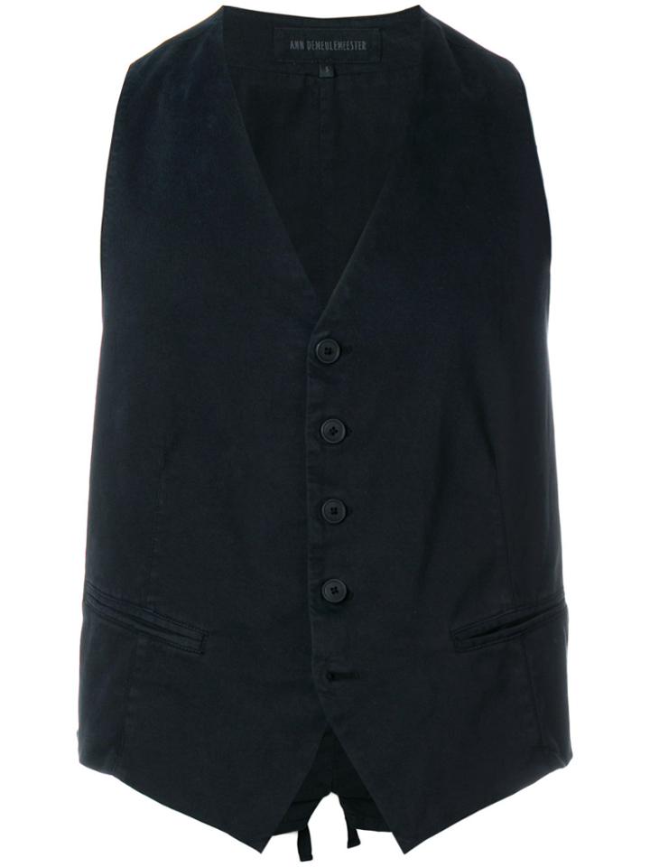Ann Demeulemeester Blanche Buttoned Waistcoat - Black