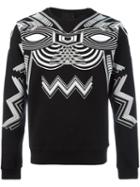 Les Hommes Geometric Print Sweatshirt, Men's, Size: Medium, Black, Cotton